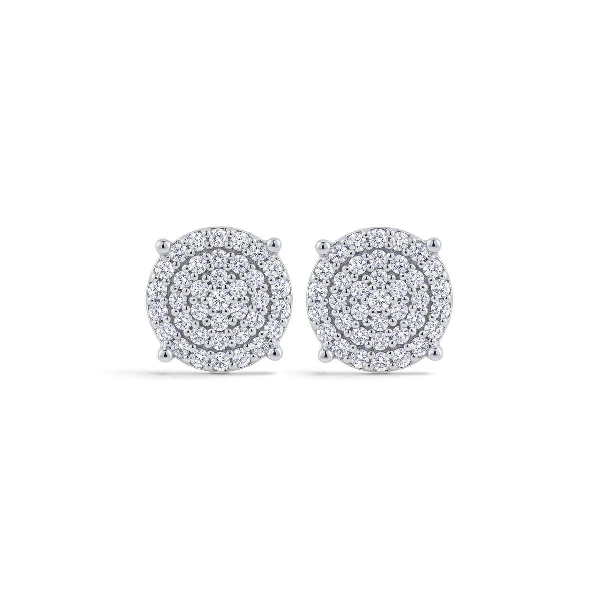 Aros stud Sophia Schneider Joyas de plata 925 con diamantes corte brillante de 0,33 ct y 8 mm de diámetro.