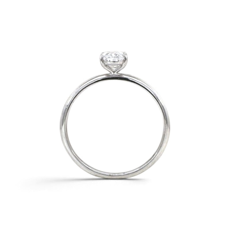 Anillo Solitario Diamante Lab Oval 0,73 ct oro blanco 18K