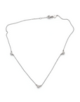 Collar Sophia Schneider Joyas de plata 925 con tres diamantes en engaste bisel y cadena fina de 42 cm