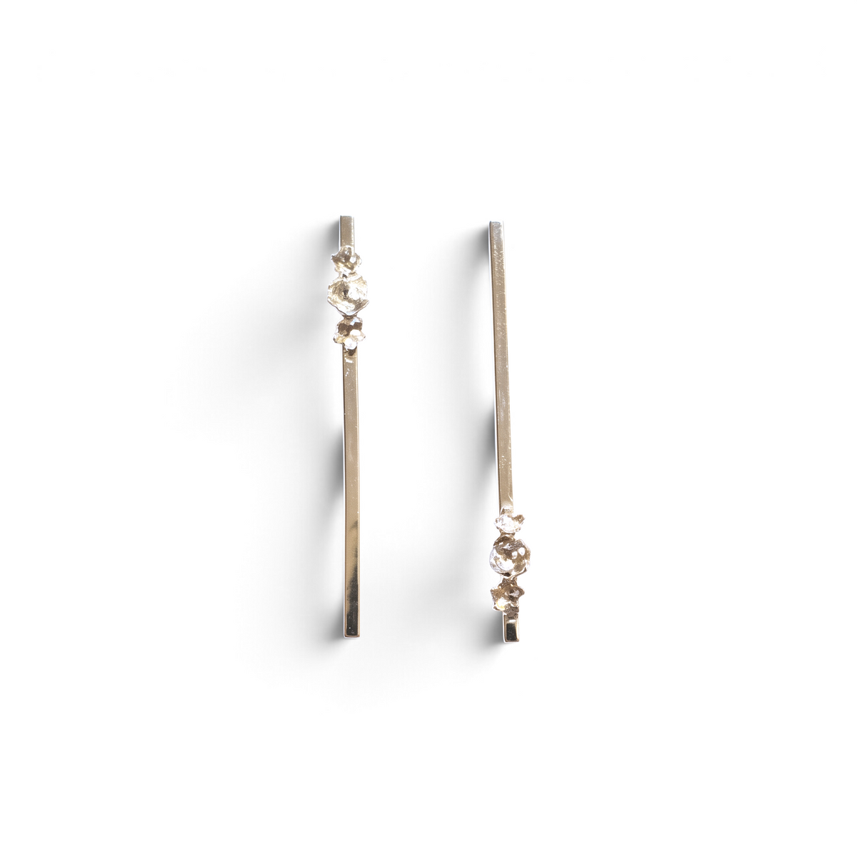 Aros barra invertida Trio Flor mini Plata - Xime Carbacho