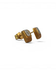 Aros stud diseño oro y brillantes oro 18K