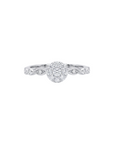 Anillo Solitario Cluster Diamantes 0,10 ct plata