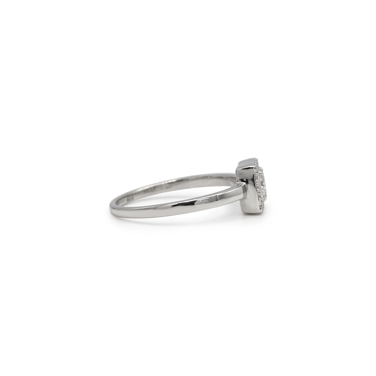 Anillo Solitario Square Diamantes 0,08 ct plata
