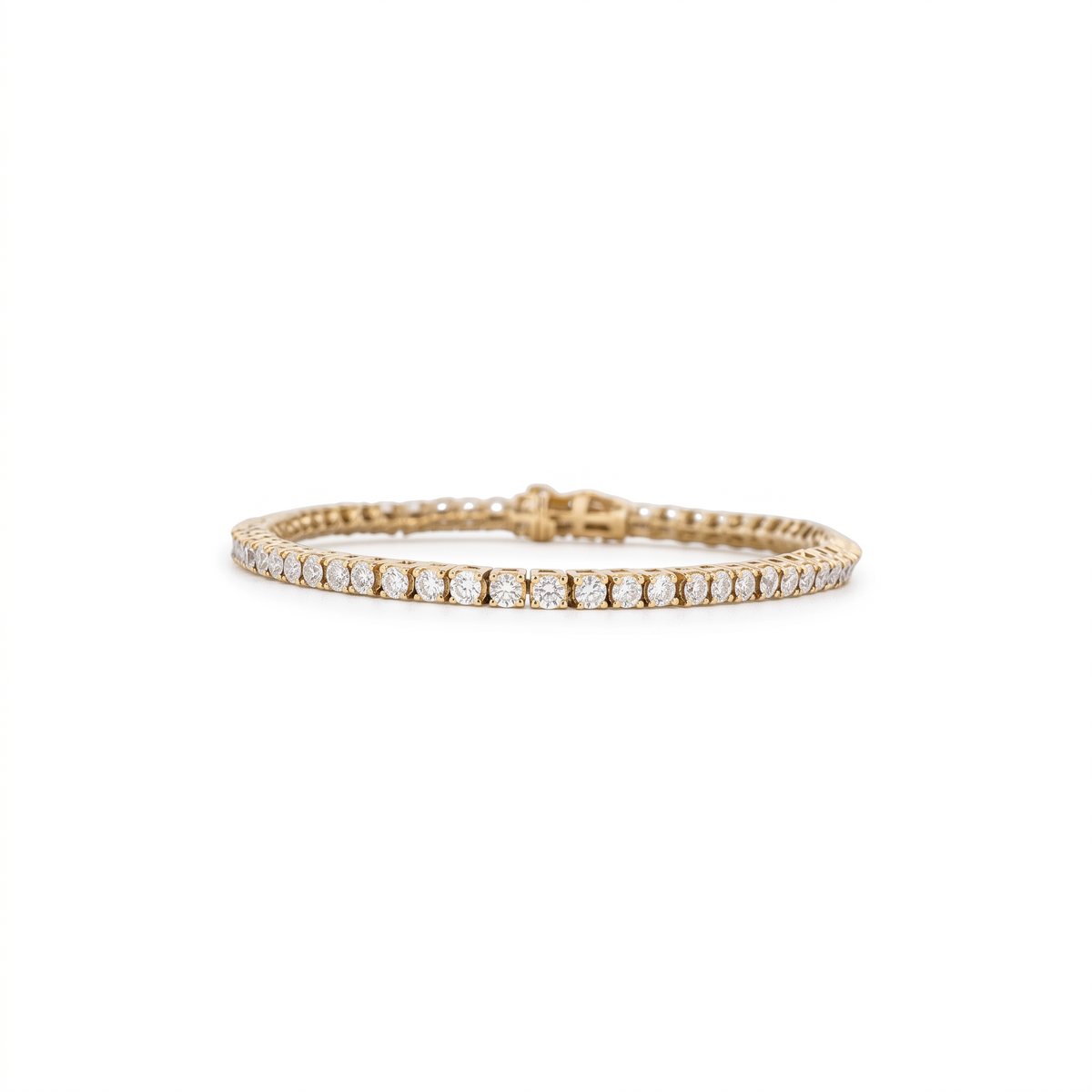 Pulsera tennis Sophia Schneider Joyas de plata 925 enchapada en oro 18K con diamantes corte brillante de 18 cm