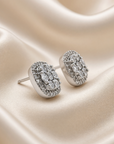 Aros stud cluster curvo diamantes 0,25 ct plata