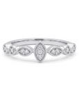 Anillo cintillo ojitos diamantes 0,10 ct plata