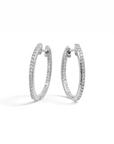 Aros argollas in-out de Sophia Schneider Joyas en plata 925 con diamantes corte brillante de 0,25 ct