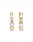 Aros argollas 15 mm cinco diamantes lab degrade Oro 10K