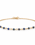 Pulsera Lapislazuli en cadenita oro 18K