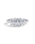 Anillo Tricillo Diamantes Lab corte esmeralda 2,18 ct Platino