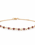 Pulsera Granates en cadenita oro 18K