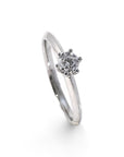 A pedido - Anillo Solitario Diamante 0,26 ct en grifa de oro blanco 18K
