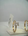 Anillo Solitario Diamante Lab 1,01 ct Corte Esmeralda Oro 18K
