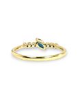 Anillo Cintillo Zafiro Marquise 0,15 ct y brillantes 0,11 ct