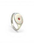 Anillo sello meñique zafiro naranjo - Sarrazina Joyas