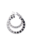 Aros argollas Ondas 3,4 cm plata italiana 925