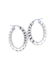 Aros Argollas Ovales Ondas de Plata 4,2 cm plata italiana 925