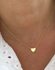 Collar cadena de plata 925 bañada en rodio y corazón con circón