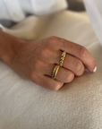 Anillo Diseño Esferas degradé oro 18K
