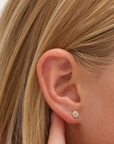 Aros Stud Snowflakes Circón Oro 14K