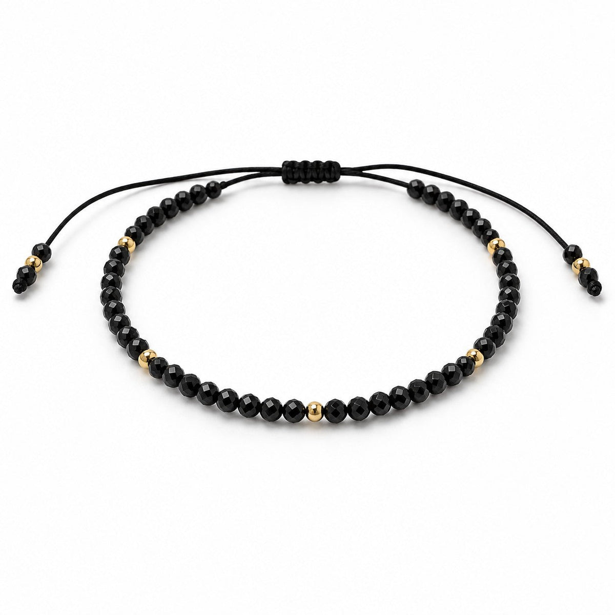 Pulsera hilo Onix y goldfilled