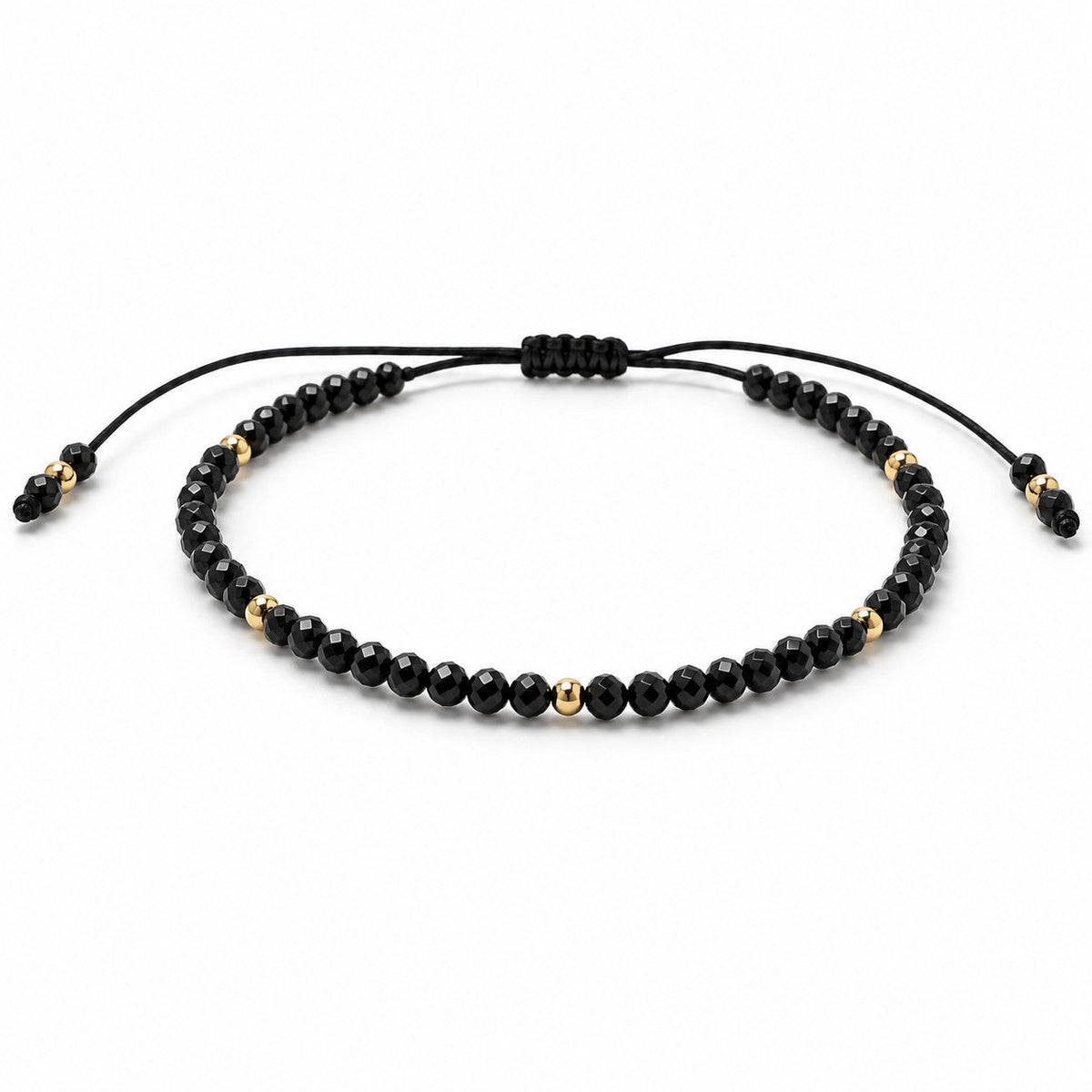 Pulsera hilo Onix y goldfilled