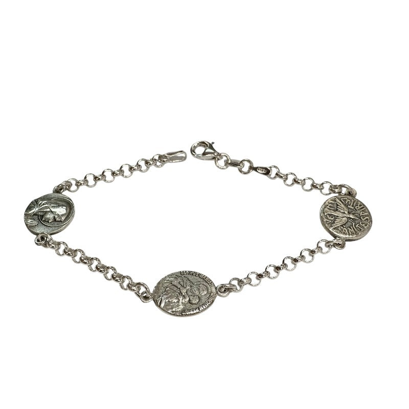 Pulsera Virgen de los Rayos y dos medallas de plata 925