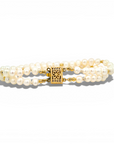Pulsera Perlas naturales 4x5 mm doble con bolitas goldfilled y broche