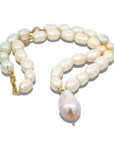 Collar Perlas naturales 10x7 mm y Perla barroca colgante 2,5 cm