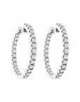 Aros argollas diamantes lab in-out 2 ct Plata 925