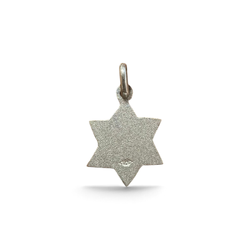Medalla Estrella de David de 14 mm en plata 925 de Sophia Schneider Joyas, personalizable con grabado láser.