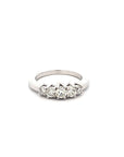 Anillo Quintillo Diamante central 0,25 ct en platino Hecho a mano