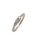 Anillo Tricillo Diamantes Champaña Grifa en Platino