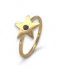 Anillo Diseño Estrella Zafiro en Oro 18K