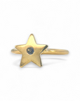 Anillo Diseño Estrella Zafiro en Oro 18K