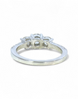 Anillo tricillo diamantes lab 0,40 y dos 0,16 ct