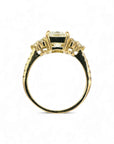 Anillo Solitario Diamante Lab Corte Esmeralda 1,53 ct y Brillantes Oro 18k