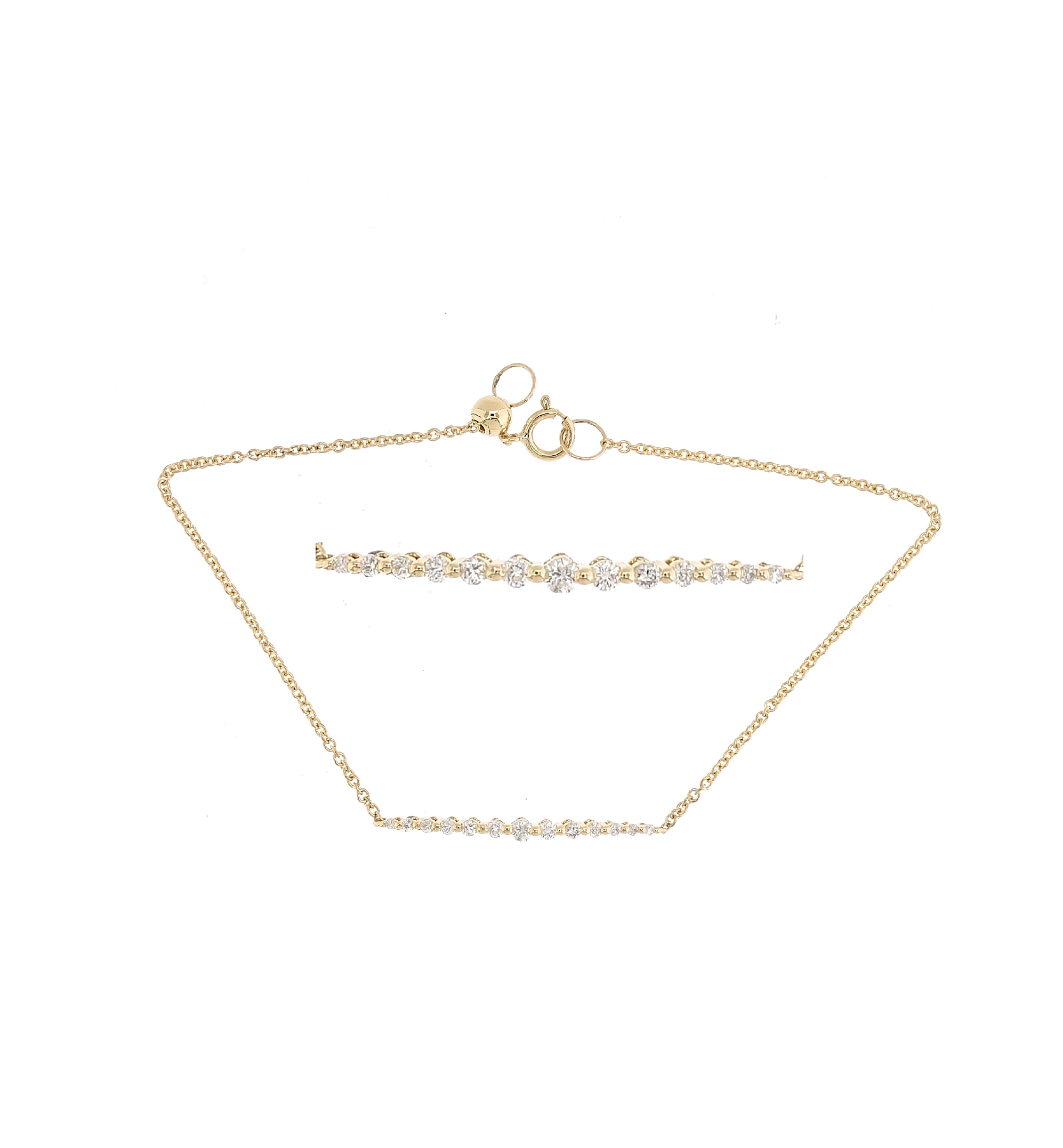 Pulsera de oro amarillo 18K de eslabones con diamantes