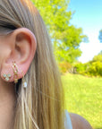 Red Enamel Safety Pin Earring