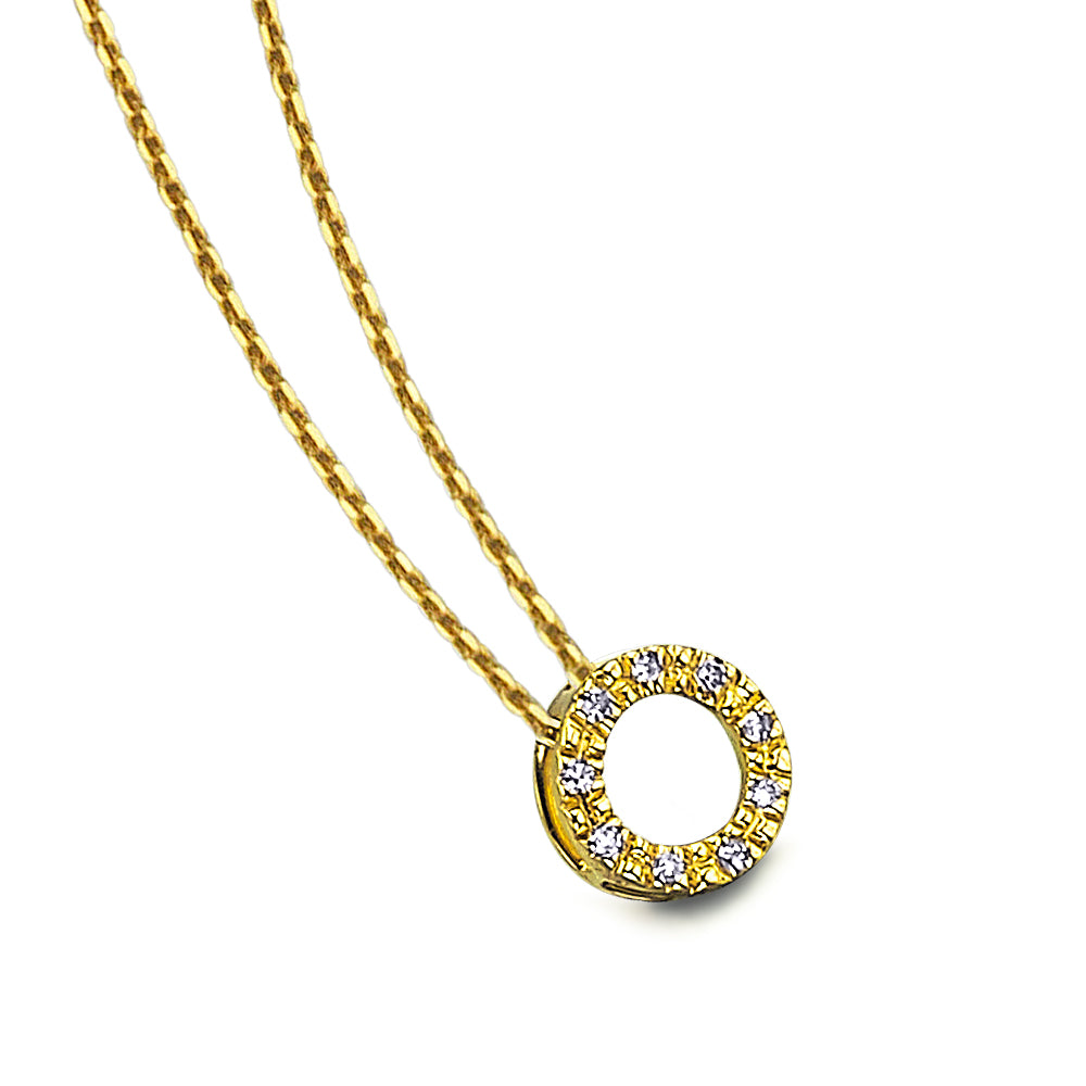 Collar Círculo de Diamantes y Oro Amarillo 18k