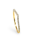 Anillo cintillo curvo diamantes 0,17 ct oro 14K