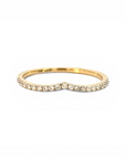 Anillo cintillo curvo diamantes 0,17 ct oro 14K