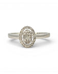 Anillo Solitario Cluster Halo Brillantes 0,20 ct Oro Blanco 10K