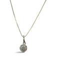 Collar Sophia Schneider Joyas de plata 925 con colgante redondo de diamante de 0,05 ct y cadena fina de 45 cm