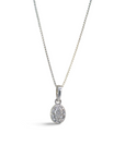 Collar Sophia Schneider Joyas de plata 925 con colgante ovalado de diamantes corte brillante de 0,05 ct