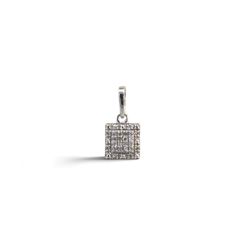 Colgante cuadrado Sophia Schneider Joyas de plata 925 con diamantes corte brillante de 0,08 ct