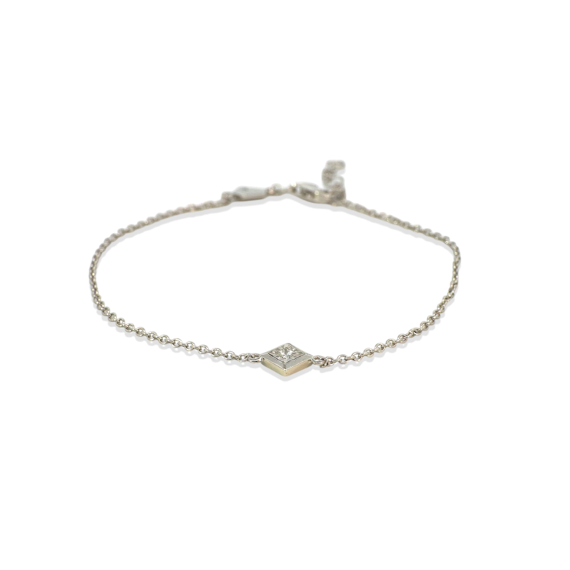 Pulsera Sophia Schneider Joyas de plata 925 con un diamante de 0,05 ct en engaste de bisel cuadrado