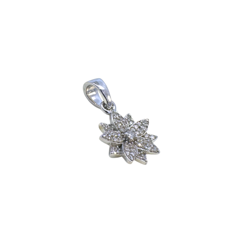 Colgante Sophia Schneider Joyas con forma de flor en plata 925 y diamantes corte brillante de 0,13 ct