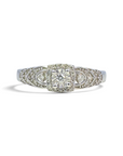 Anillo solitario Sophia Schneider Joyas de plata 925 con diamantes de 0,2 ct en corte brillante y diseño calado