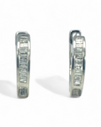 Aros Argollas Diamantes en riel 0,17 ct plata